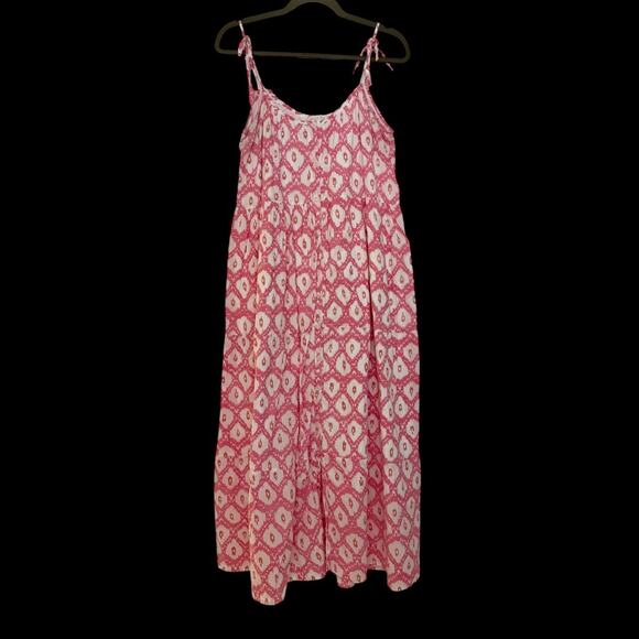 Marea Pink Cotton Maxi Sundress - Picture 2 of 4